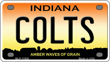Indiana Colts Novelty Mini Metal License Plate Tag