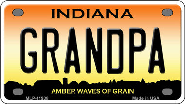 Indiana Grandpa Novelty Mini Metal License Plate Tag