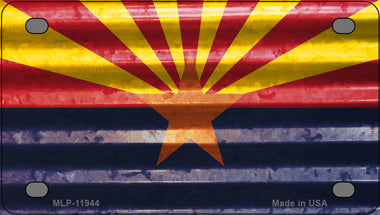 Arizona Corrugated Flag Novelty Mini Metal License Plate Tag