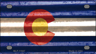 Colorado Corrugated Flag Novelty Mini Metal License Plate Tag
