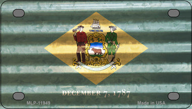 Delaware Corrugated Flag Novelty Mini Metal License Plate Tag