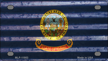 Idaho Corrugated Flag Novelty Mini Metal License Plate Tag
