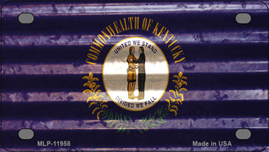 Kentucky Corrugated Flag Novelty Mini Metal License Plate Tag