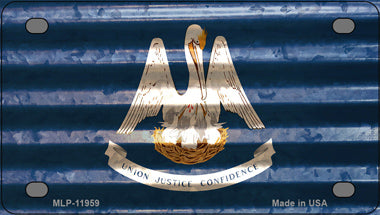 Louisiana Corrugated Flag Novelty Mini Metal License Plate Tag