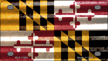 Maryland Corrugated Flag Novelty Mini Metal License Plate Tag