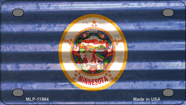Minnesota Corrugated Flag Novelty Mini Metal License Plate Tag