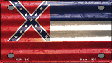 Mississippi Corrugated Flag Novelty Mini Metal License Plate Tag