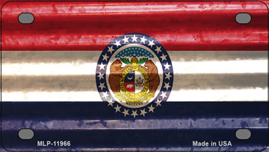 Missouri Corrugated Flag Novelty Mini Metal License Plate Tag