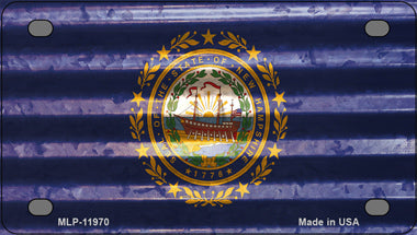 New Hampshire Corrugated Flag Novelty Mini Metal License Plate Tag