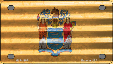 New Jersey Corrugated Flag Novelty Mini Metal License Plate Tag
