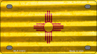 New Mexico Corrugated Flag Novelty Mini Metal License Plate Tag
