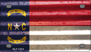 North Carolina Corrugated Flag Novelty Mini Metal License Plate Tag
