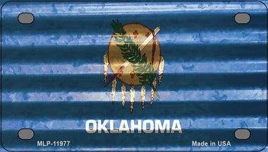Oklahoma Corrugated Flag Novelty Mini Metal License Plate Tag