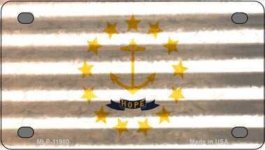 Rhode Island Corrugated Flag Novelty Mini Metal License Plate Tag