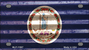 Virginia Corrugated Flag Novelty Mini Metal License Plate Tag
