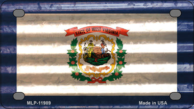 West Virginia Corrugated Flag Novelty Mini Metal License Plate Tag