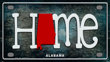 Alabama Home State Outline Novelty Mini Metal License Plate Tag