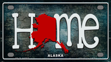 Alaska Home State Outline Novelty Mini Metal License Plate Tag