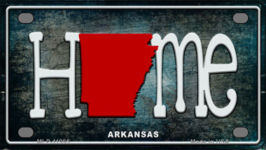 Arkansas Home State Outline Novelty Mini Metal License Plate Tag