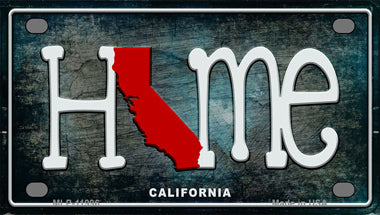 California Home State Outline Novelty Mini Metal License Plate Tag