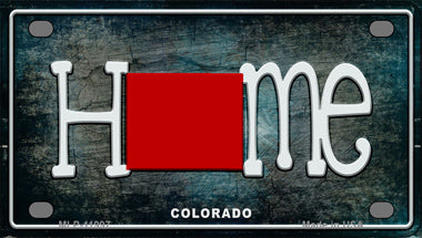 Colorado Home State Outline Novelty Mini Metal License Plate Tag