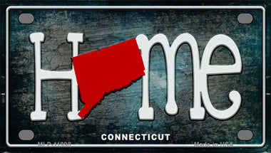 Connecticut Home State Outline Novelty Mini Metal License Plate Tag