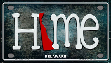 Delaware Home State Outline Novelty Mini Metal License Plate Tag