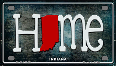 Indiana Home State Outline Novelty Mini Metal License Plate Tag