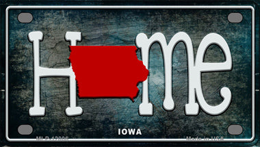 Iowa Home State Outline Novelty Mini Metal License Plate Tag