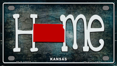 Kansas Home State Outline Novelty Mini Metal License Plate Tag