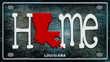 Louisiana Home State Outline Novelty Mini Metal License Plate Tag