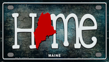 Maine Home State Outline Novelty Mini Metal License Plate Tag