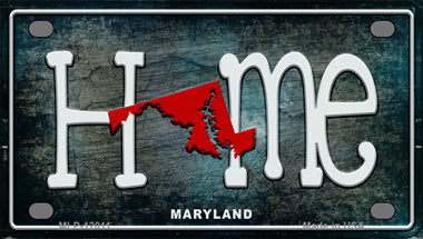 Maryland Home State Outline Novelty Mini Metal License Plate Tag
