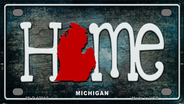 Michigan Home State Outline Novelty Mini Metal License Plate Tag