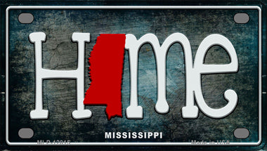 Mississippi Home State Outline Novelty Mini Metal License Plate Tag