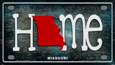 Missouri Home State Outline Novelty Mini Metal License Plate Tag