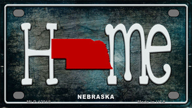 Nebraska Home State Outline Novelty Mini Metal License Plate Tag