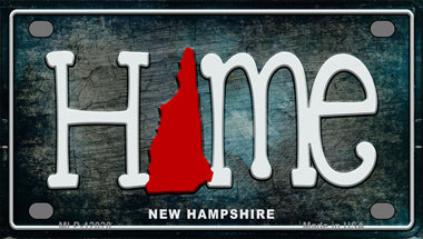 New Hampshire Home State Outline Novelty Mini Metal License Plate Tag