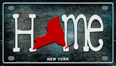 New York Home State Outline Novelty Mini Metal License Plate Tag