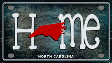 North Carolina Home State Outline Novelty Mini Metal License Plate Tag