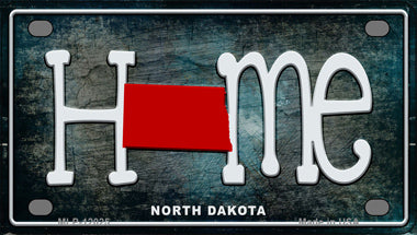 North Dakota Home State Outline Novelty Mini Metal License Plate Tag