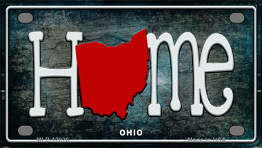Ohio Home State Outline Novelty Mini Metal License Plate Tag