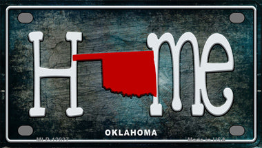 Oklahoma Home State Outline Novelty Mini Metal License Plate Tag