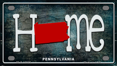 Pennsylvania Home State Outline Novelty Mini Metal License Plate Tag