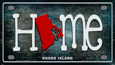 Rhode Island Home State Outline Novelty Mini Metal License Plate Tag