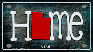 Utah Home State Outline Novelty Mini Metal License Plate Tag