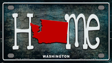 Washington Home State Outline Novelty Mini Metal License Plate Tag