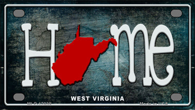 West Virginia Home State Outline Novelty Mini Metal License Plate Tag