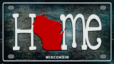 Wisconsin Home State Outline Novelty Mini Metal License Plate Tag