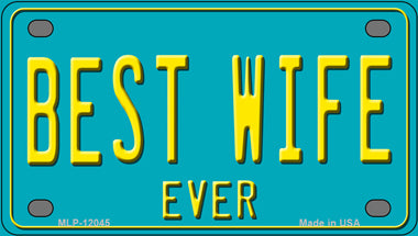 Best Wife Novelty Mini Metal License Plate Tag